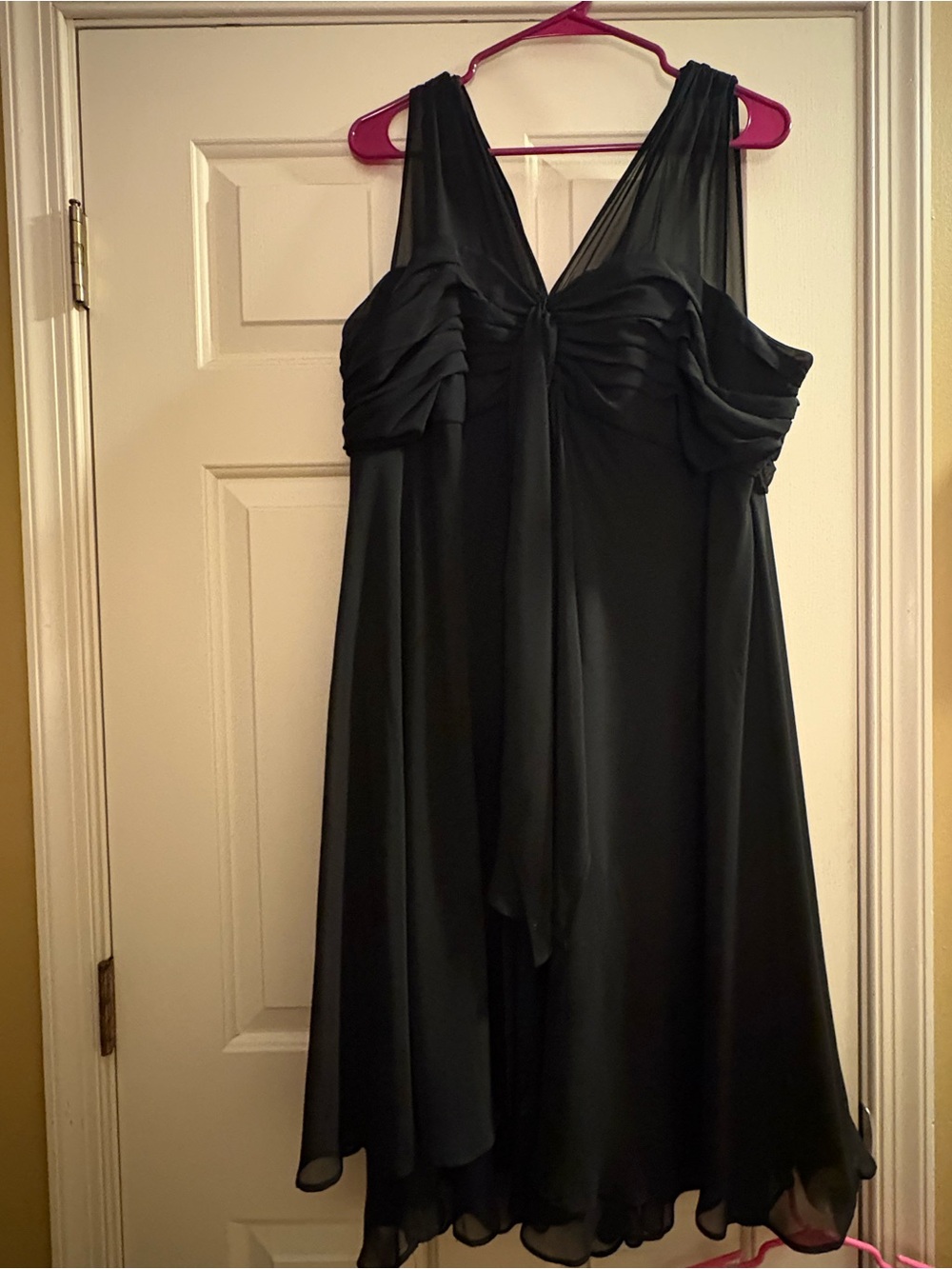 Black Chiffon V-Neck Dress